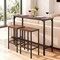 Rustic Brown 3-Piece Bar Table Set with Two Stools for Mini Bars